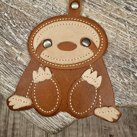 Portland Leather Sloth Charm HONEY Sloth Keychain FAST SHIP NEW - Picture 3 of 4
